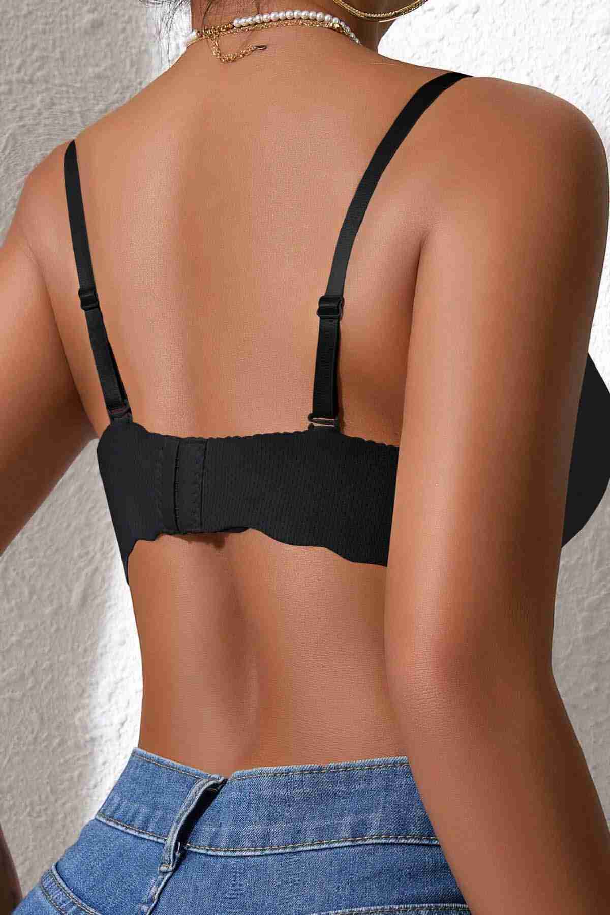 Merry See Dikişsiz Balensiz Hafif Destekli Lazer Kesim İzbırakmaz Görünmez Sütyen Siyah Merry See Dikişsiz Balensiz Hafif Destekli Lazer Kesim İzbırakmaz Görünmez Sütyen Siyah