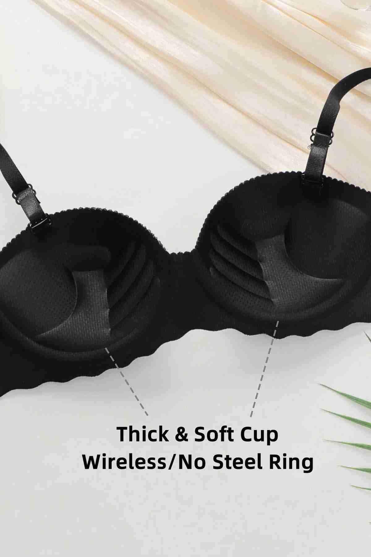 Merry See Dikişsiz Balensiz Hafif Destekli Lazer Kesim İzbırakmaz Görünmez Sütyen Siyah Merry See Dikişsiz Balensiz Hafif Destekli Lazer Kesim İzbırakmaz Görünmez Sütyen Siyah