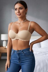 Merry See Dikişsiz Balensiz Hafif Destekli Lazer Kesim İzbırakmaz Görünmez Sütyen TEN - Thumbnail