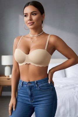 Merry See - Merry See Dikişsiz Balensiz Hafif Destekli Lazer Kesim İzbırakmaz Görünmez Sütyen TEN