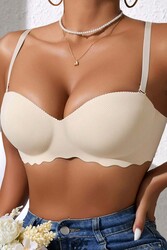 Merry See Dikişsiz Balensiz Hafif Destekli Lazer Kesim İzbırakmaz Görünmez Sütyen TEN - Thumbnail