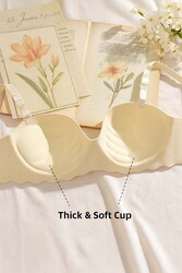 Merry See Dikişsiz Balensiz Hafif Destekli Lazer Kesim İzbırakmaz Görünmez Sütyen TEN - Thumbnail