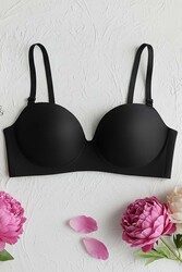 Merry See Dikişsiz Balensiz Hafif Destekli Parlak Lazer Kesim İzbırakmaz Görünmez Sütyen Siyah - Thumbnail