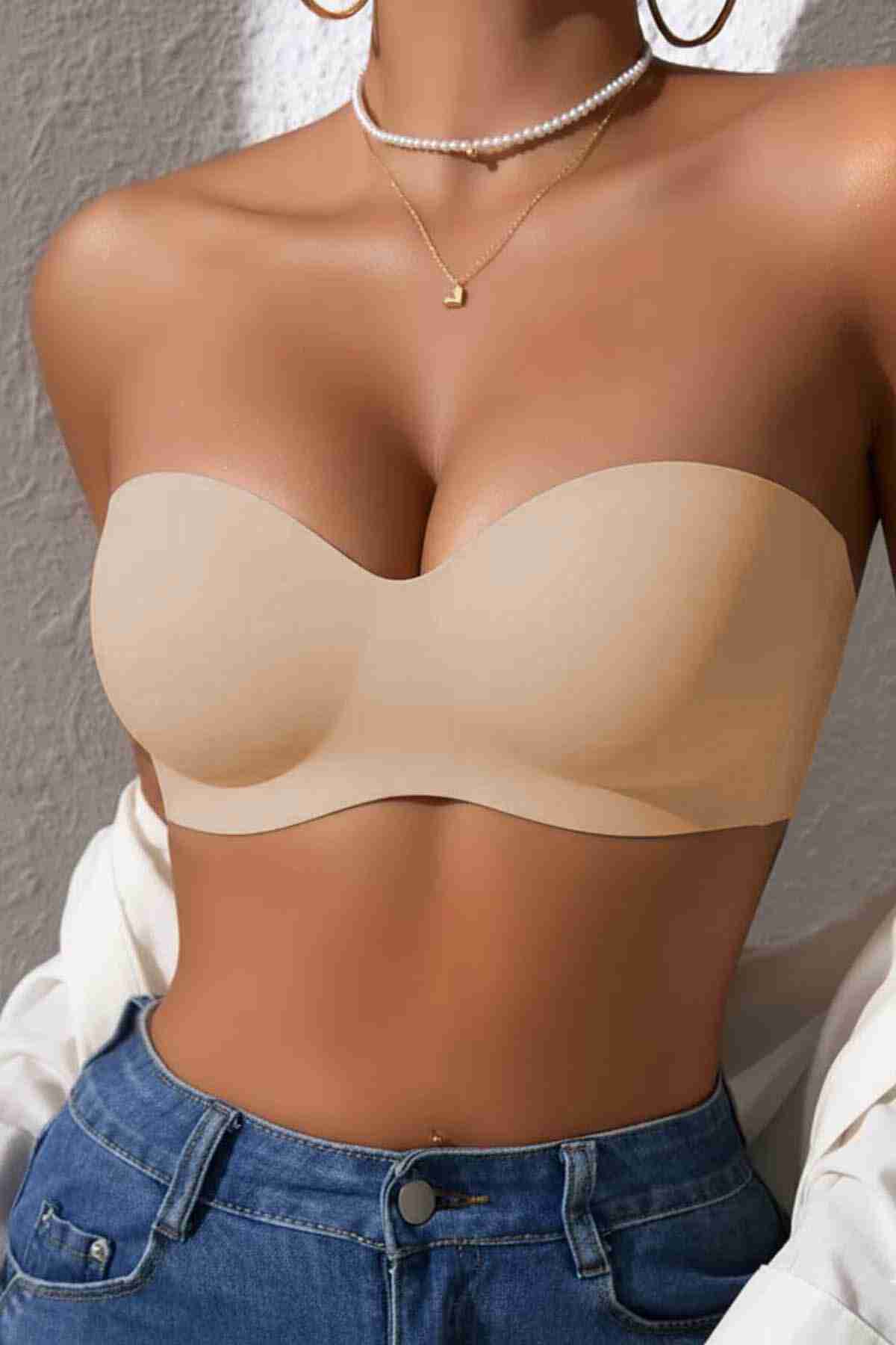 Merry See Dikişsiz Balensiz Hafif Destekli Parlak Lazer Kesim İzbırakmaz Görünmez Sütyen TEN Merry See Dikişsiz Balensiz Hafif Destekli Parlak Lazer Kesim İzbırakmaz Görünmez Sütyen TEN