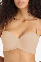 Merry See Dikişsiz Balensiz Hafif Destekli Parlak Lazer Kesim İzbırakmaz Görünmez Sütyen TEN - Thumbnail