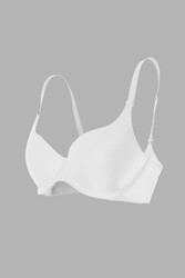 Merry See Dikişsiz Balensiz Lazer Kesim izbırakmaz Görünmez Push Up Sütyen Beyaz - Thumbnail