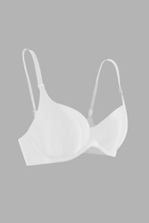 Merry See Dikişsiz Balensiz Lazer Kesim izbırakmaz Görünmez Push Up Sütyen Beyaz - Thumbnail