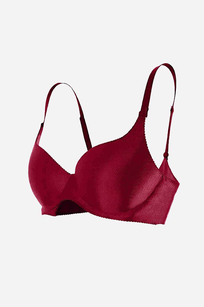 Merry See Dikişsiz Balensiz Lazer Kesim izbırakmaz Görünmez Push Up Sütyen Bordo - 5