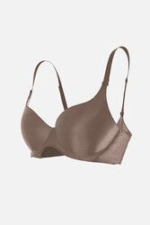 Merry See Dikişsiz Balensiz Lazer Kesim izbırakmaz Görünmez Push Up Sütyen Kahverengi - Thumbnail