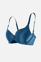 Merry See Dikişsiz Balensiz Lazer Kesim izbırakmaz Görünmez Push Up Sütyen Mavi - Thumbnail