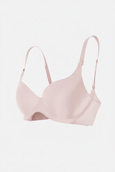 Merry See Dikişsiz Balensiz Lazer Kesim izbırakmaz Görünmez Push Up Sütyen Pudra - Thumbnail