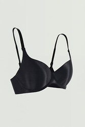 Merry See Dikişsiz Balensiz Lazer Kesim izbırakmaz Görünmez Push Up Sütyen Siyah - Thumbnail