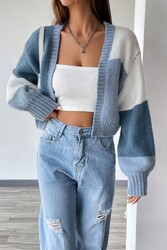 Merry See Düşük Omuzlu Yumuşak Dokulu Salaş Triko Hırka Çok Renkli - Thumbnail