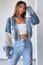 Merry See Düşük Omuzlu Yumuşak Dokulu Salaş Triko Hırka Çok Renkli - Thumbnail