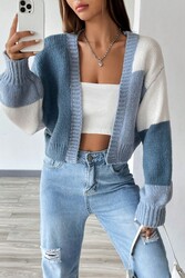 Merry See Düşük Omuzlu Yumuşak Dokulu Salaş Triko Hırka Çok Renkli - Thumbnail