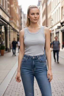 Merry See - Merry See Düz Renk Kadın Kolsuz Bluz Crop Top Gri (1)