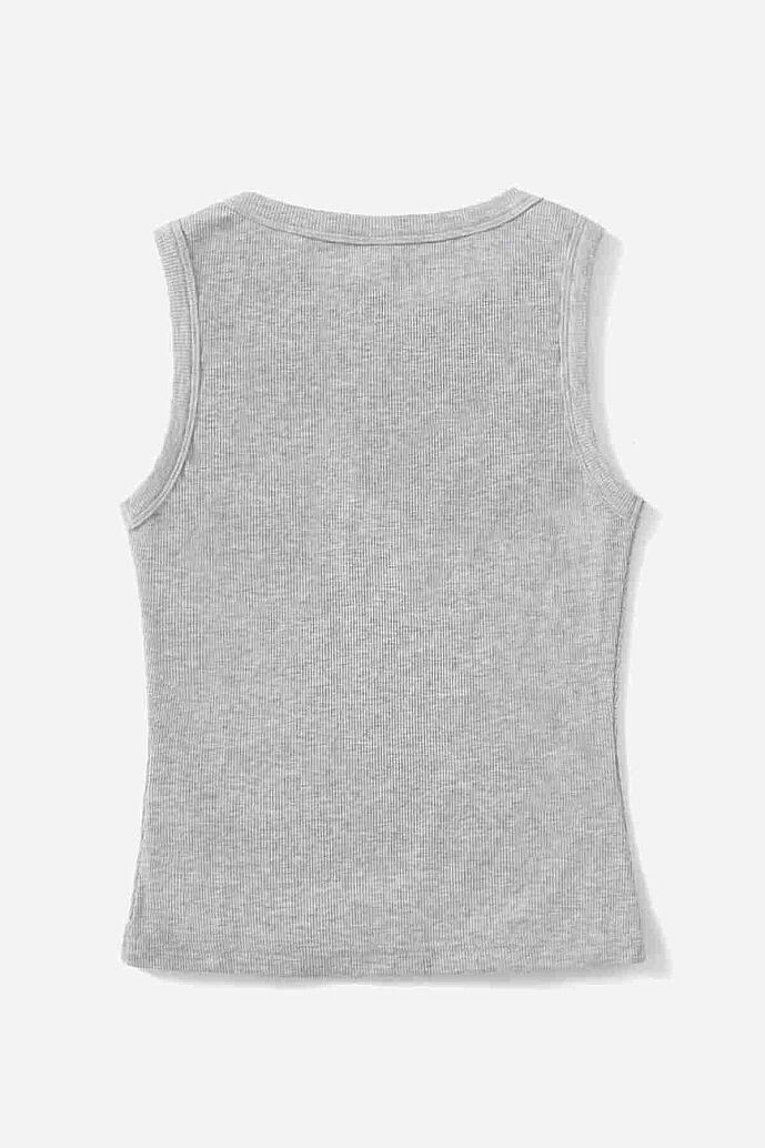 Merry See Düz Renk Kadın Kolsuz Bluz Crop Top Gri - 6