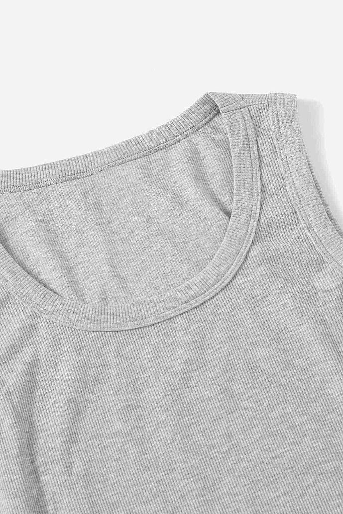Merry See Düz Renk Kadın Kolsuz Bluz Crop Top Gri - 7