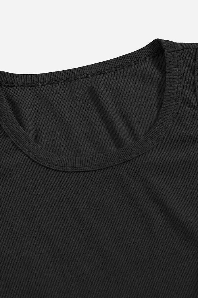 Merry See Düz Renk Kadın Kolsuz Bluz Crop Top Siyah - 8
