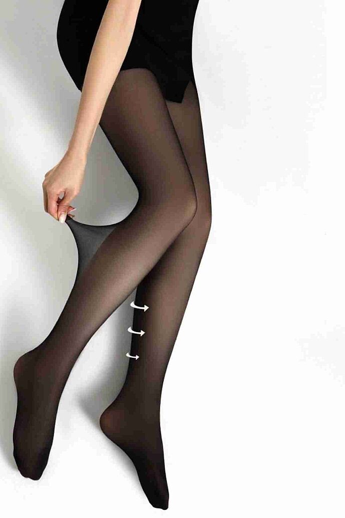 Merry See KAÇMAZ Toparlayıcı Etkili Akrilikli Likra Fit 20 Denye Parlak Külotlu Çorap Siyah - 6