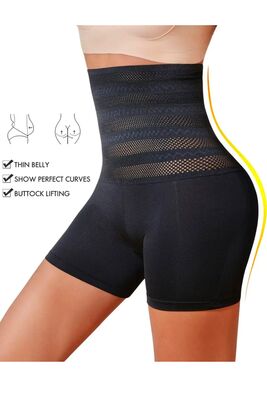 Merry See - Merry See Karın Ve Göbek Sıkılaştırıcı Basen Dikleştiricili İnceltici Toparlayıcı Korse Şort Siyah