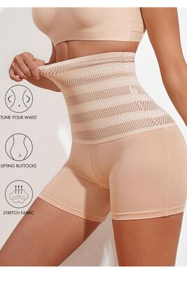Merry See - Merry See Karın Ve Göbek Sıkılaştırıcı Basen Dikleştiricili İnceltici Toparlayıcı Korse Şort TEN