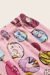 Merry See Kısa Kollu Alt Uzun Donut Baskılı Pijama Takımı Çok Renkli - Thumbnail