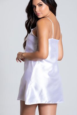 Merry See - Merry See Kısa Saten Gecelik Beyaz (1)