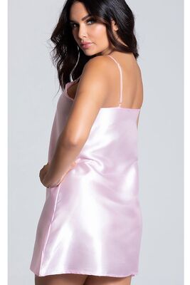 Merry See - Merry See Kısa Saten Gecelik Pembe (1)