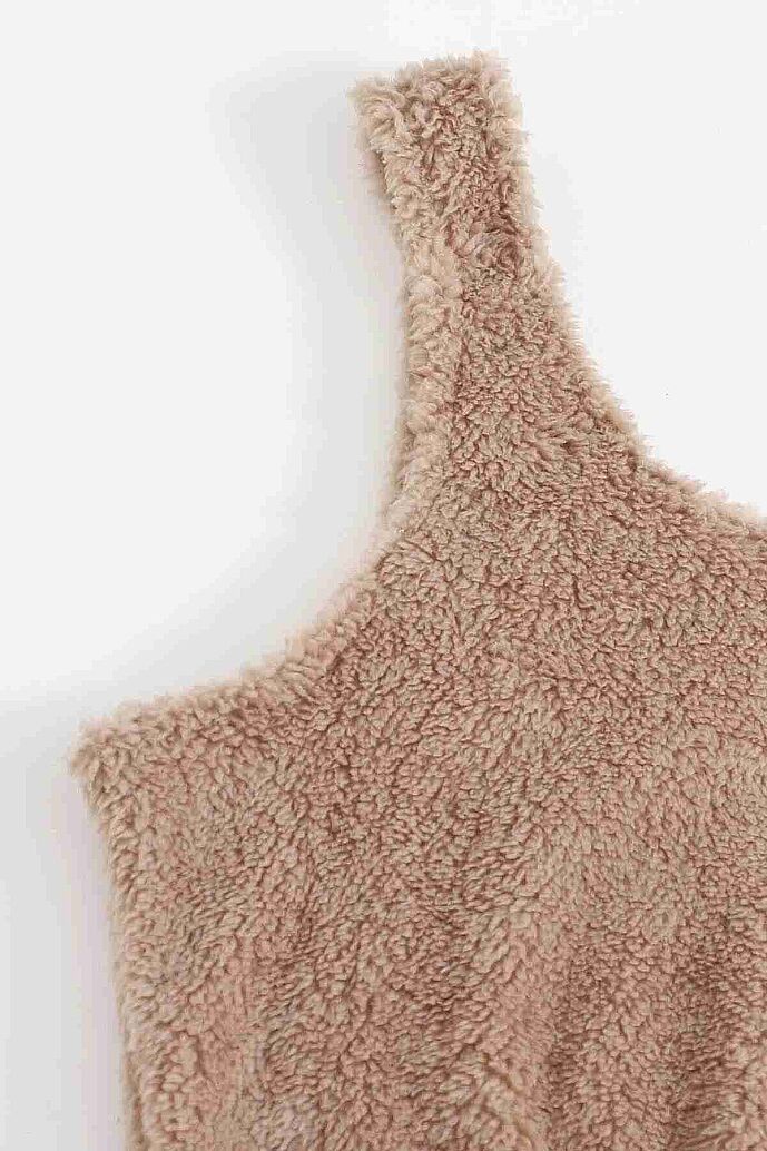 Merry See Kolsuz Askılı Peluş Polar Alt Üst Pijama Takımı Kahverengi - 4