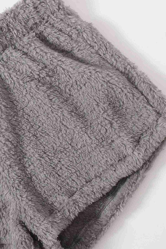 Merry See Kolsuz Askılı Peluş Polar Alt Üst Şortlu Pijama Takımı Gri - 3