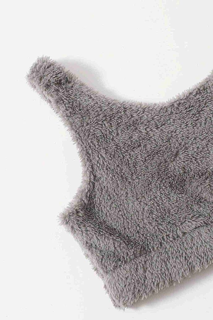 Merry See Kolsuz Askılı Peluş Polar Alt Üst Şortlu Pijama Takımı Gri - 5
