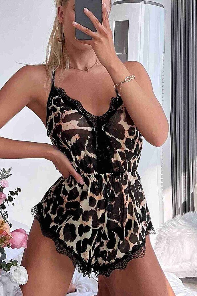 Merry See Leopar Tulum Gecelik Pijama Çok Renkli - 4