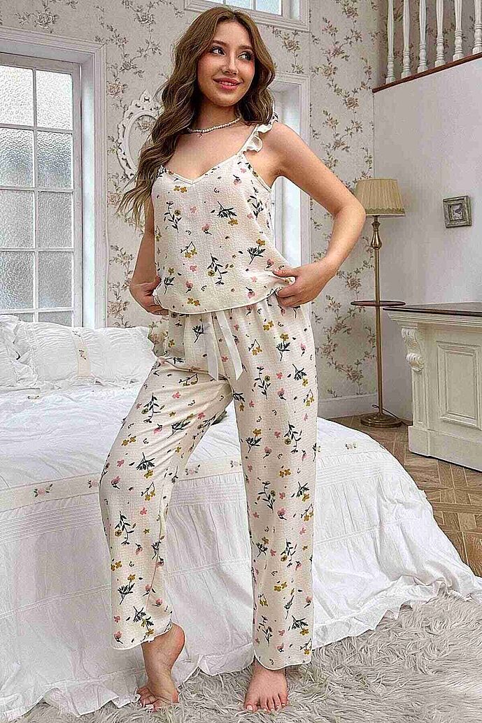 Merry See Özel Örme Kumaş Askılı Pijama Takımı Çok Renkli - 3