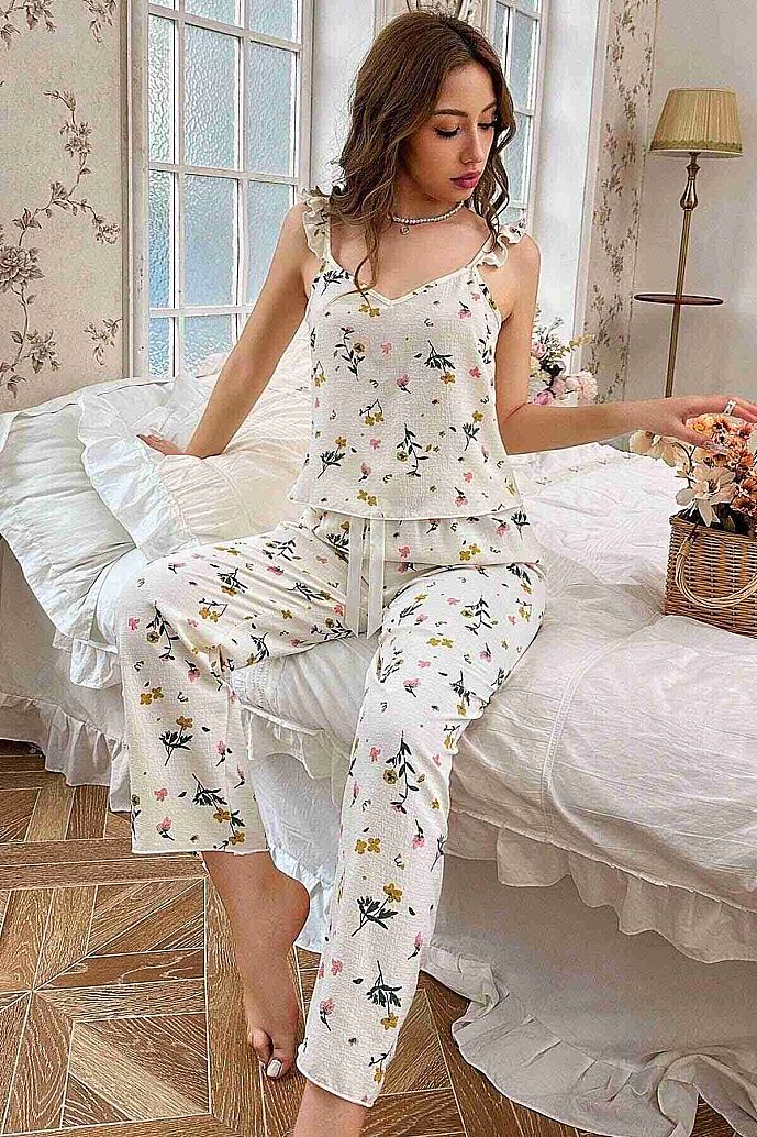 Merry See Özel Örme Kumaş Askılı Pijama Takımı Çok Renkli - 6