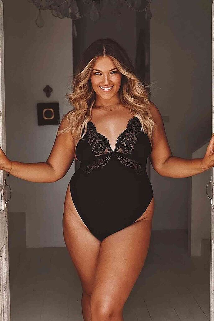 Merry See Özel Tasarım Dantelli Body Gecelik Siyah - 4
