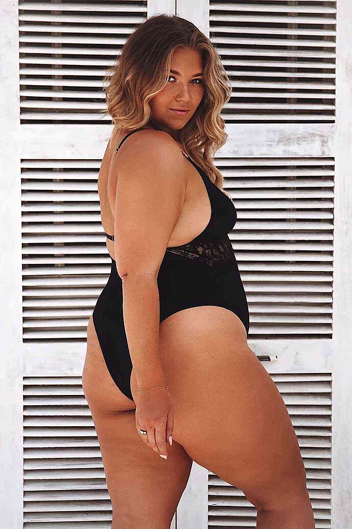 Merry See Özel Tasarım Dantelli Body Gecelik Siyah - 8