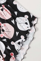 Merry See Uyuyan Ayıcık Basklı Ultrasoft Askılı Sortlu Pijama Takımı Çok Renkli - Thumbnail