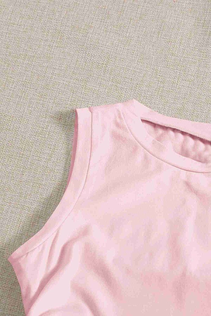 Merry See Yanları Büzgülü Kolsuz Bluz Crop Top Atlet Pembe - 3