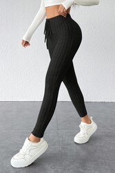 Merry See Yüksek Bel Özel Kumaş Tayt Siyah - Thumbnail